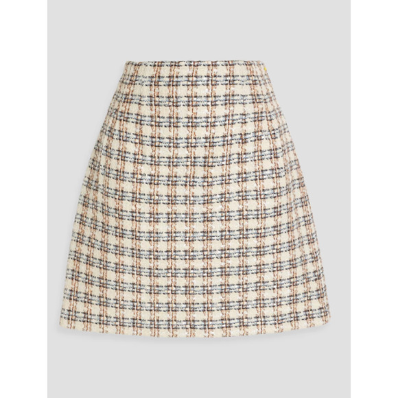 Veronica Beard Women's Roman Woven Mini Skirt Ivory Camel NWT 378 Sz 6 - Picture 1 of 8